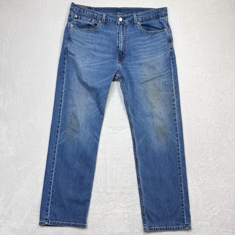 Levi's 505 Mens 38x30 (Fits 37x29) Regular Fit Jeans Medium Wash Denim Classic